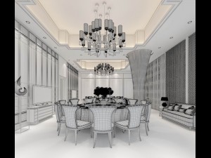 private dining room space 53 3D Model