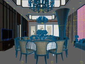 private dining room space 53 3D Model