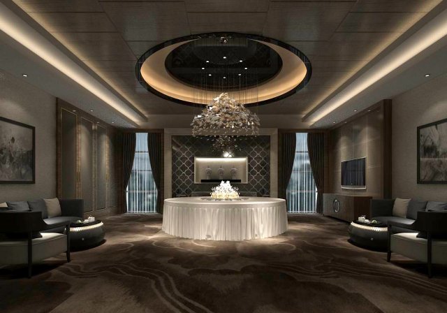 private dining room space 54 3D Модель .c4d .max .obj .3ds .fbx .stl .blend