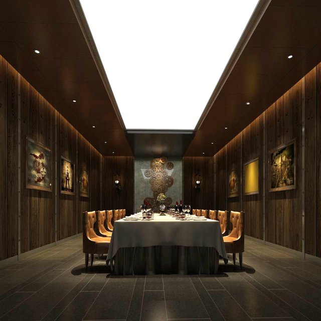private dining room space 55 3D मॉडल .c4d .max .obj .3ds .fbx .stl .blend 