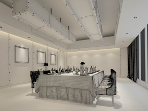 private dining room space 55 3D मॉडल