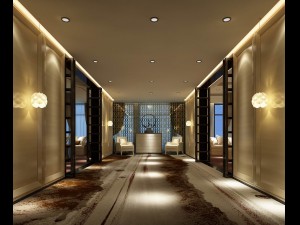 restaurant and corridor for the elevator 01 3D Model