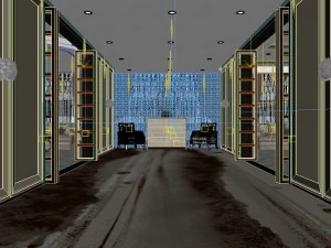 restaurant and corridor for the elevator 01 3D Model