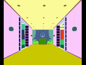 restaurant and corridor for the elevator 01 3D Модель