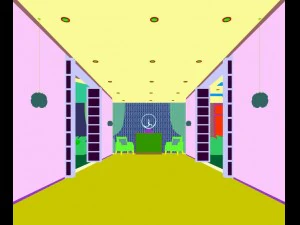 restaurant and corridor for the elevator 01 3D Model