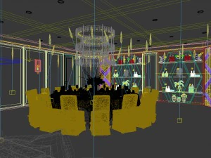 restaurant and corridor for the elevator 01 3D Model