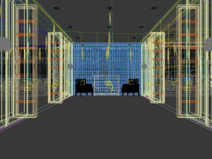 restaurant and corridor for the elevator 01 3D Model