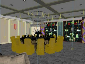 restaurant and corridor for the elevator 01 3D Model