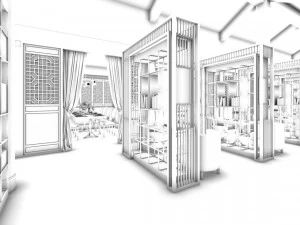 restaurant teahouse cafe drinks clubhoue 01 3D Model