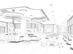 restaurant teahouse cafe drinks clubhouse 02 3D Model