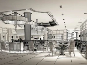 restaurant teahouse cafe drinks clubhouse 02 3D Model