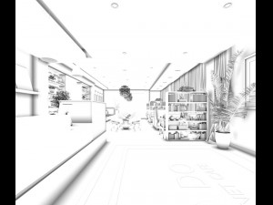 restaurant teahouse cafe drinks clubhouse 03 3D Model
