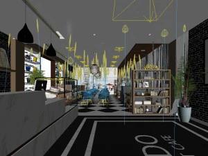 restaurant teahouse cafe drinks clubhouse 03 3D Model