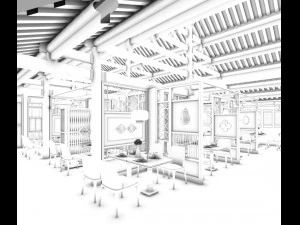 restaurant teahouse cafe drinks clubhouse 04 3D Model