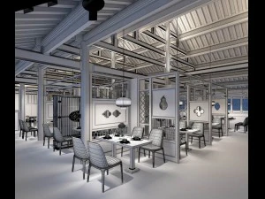 restaurant teahouse cafe drinks clubhouse 04 3D Model