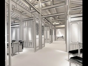 restaurant teahouse cafe drinks clubhouse 04 3D Model