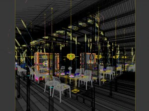 restaurant teahouse cafe drinks clubhouse 04 3D Model