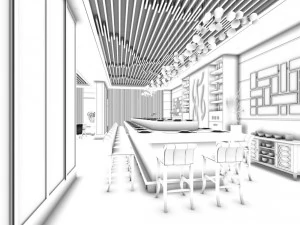 restaurant teahouse cafe drinks clubhouse 09 3D Model
