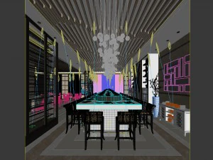 restaurant teahouse cafe drinks clubhouse 09 3D Model