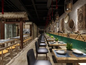 रेस्टोरेंट टीहाउस कैफे पेय क्लबहाउस 15 3D मॉडल