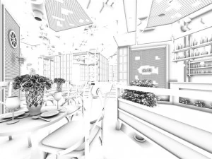 restaurant teahouse cafe drinks clubhouse 17 3D Model