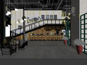 restaurant teahouse cafe drinks clubhouse 20 3D Model