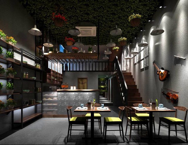 restaurant teahouse cafe drinks clubhouse 25 3D Model .c4d .max .obj .3ds .fbx .stl .blend 