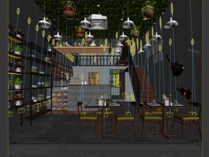 restaurant teahouse cafe drinks clubhouse 25 3D Model