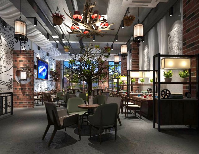 restaurant teahouse cafe drinks clubhouse 26 3D Модель .c4d .max .obj .3ds .fbx .stl .blend 