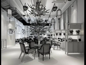restaurant teahouse cafe drinks clubhouse 26 3D Model