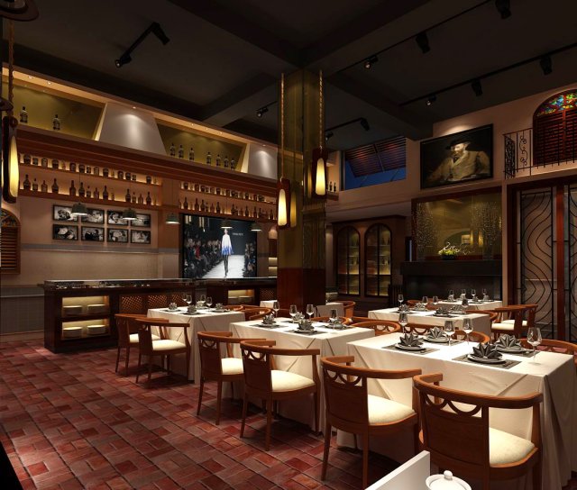 restaurant teahouse cafe drinks clubhouse 41 3D Model .c4d .max .obj .3ds .fbx .stl .blend 