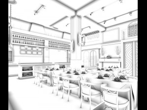 restaurant teahouse cafe drinks clubhouse 41 3D Model