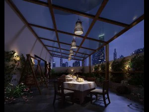 Restaurant Teehaus Café Getränke Clubhaus 49 3D Modell