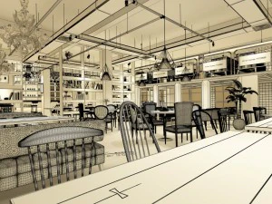 restaurant teahouse cafe drinks clubhouse 56 3D Model