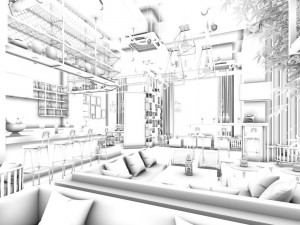 restaurant teahouse cafe drinks clubhouse 57 3D Model