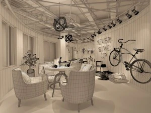restaurant teahouse cafe drinks clubhouse 58 3D Model