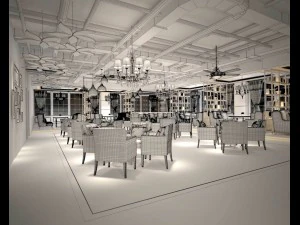 restaurant teahouse cafe drinks clubhouse 60 3D Model