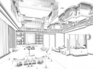 restaurant teahouse cafe drinks clubhouse 64 3D Model