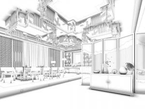 restaurant teahouse cafe drinks clubhouse 64 3D Model