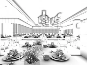 restaurant teahouse cafe drinks clubhouse 73 3D Model