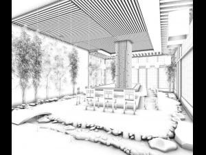 restaurant teahouse cafe drinks clubhouse 81 3D Model