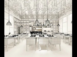 restaurant teahouse cafe drinks clubhouse 84 3D Model