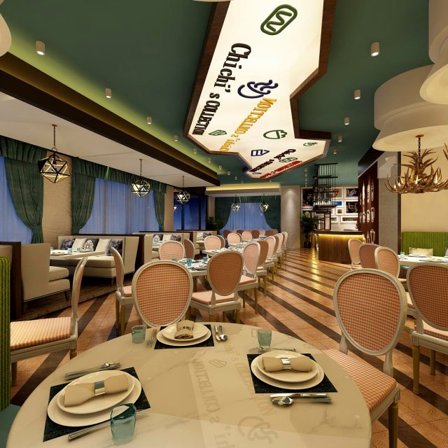 restaurant teahouse cafe drinks clubhouse 88 3D Модель .c4d .max .obj .3ds .fbx .stl .blend 