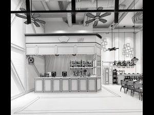restaurant teahouse cafe drinks clubhouse 94 3D Model