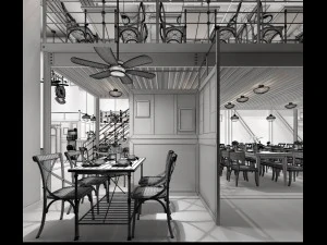 restaurant teahouse cafe drinks clubhouse 94 3D Model