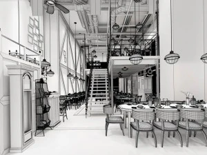 restaurant teahouse cafe drinks clubhouse 94 3D Model