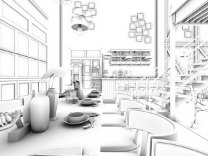 restaurant teahouse cafe drinks clubhouse 94 3D Model
