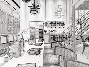 restaurant teahouse cafe drinks clubhouse 94 3D Model