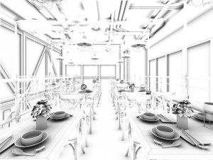 restaurant teahouse cafe drinks clubhouse 94 3D Model