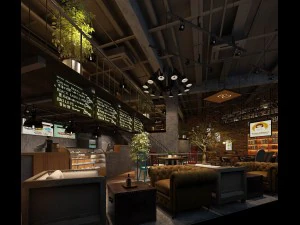 restaurante casa de ch&aacute; caf&eacute; bebidas clube 95 Modelo 3D